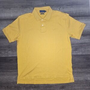 Biltmore Mens Mustard Yellow 100% Cotton Short Sleeve Polo Shirt Medium